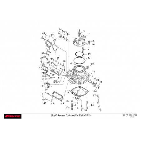 CULASSE - CYLINDRE 250 XX 22-23