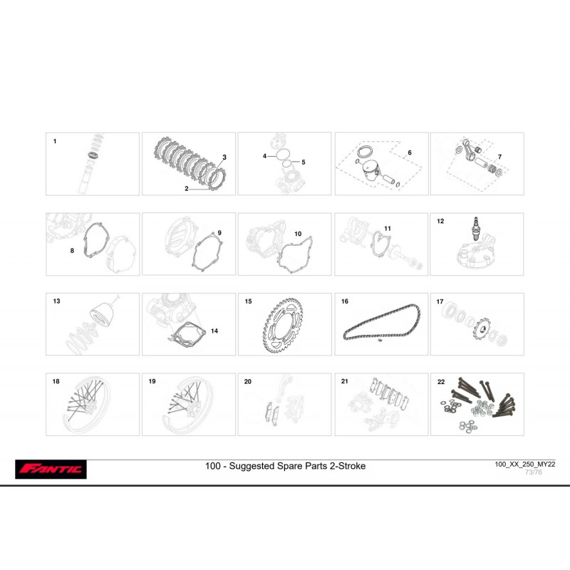 SUGGESTIONS PIÈCES MOTEUR 250 XX 22-23