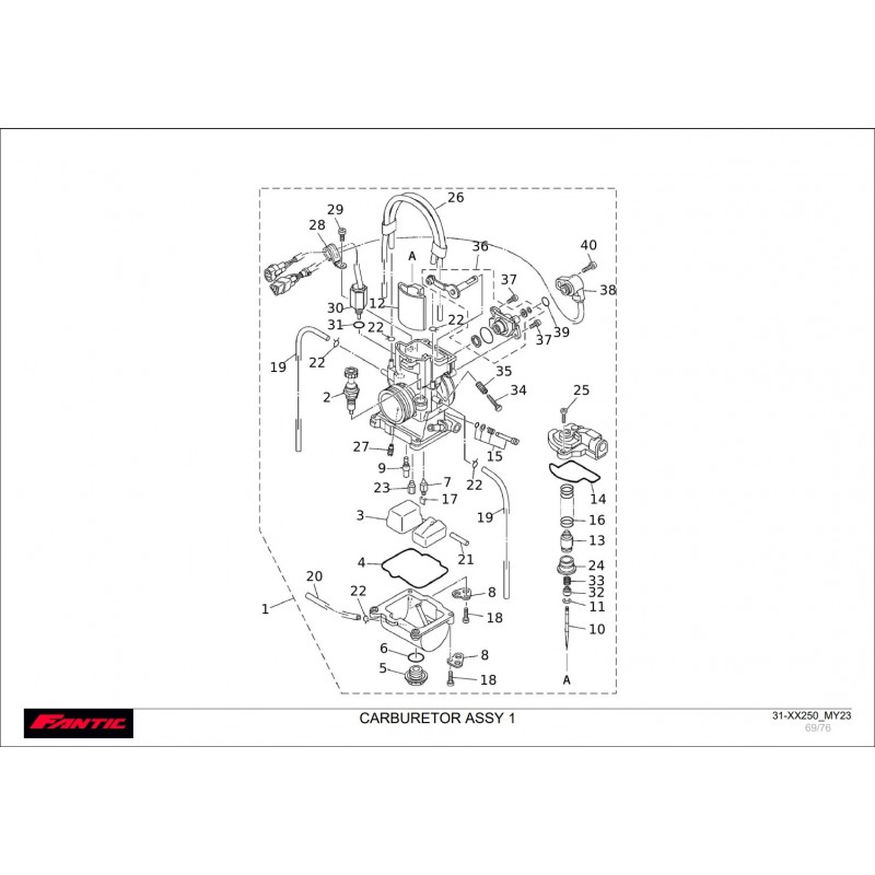 CARBURATEUR 250 XX 22-23