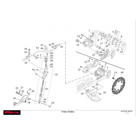 vu éclatée frein arrière fantic 125 xx 2023