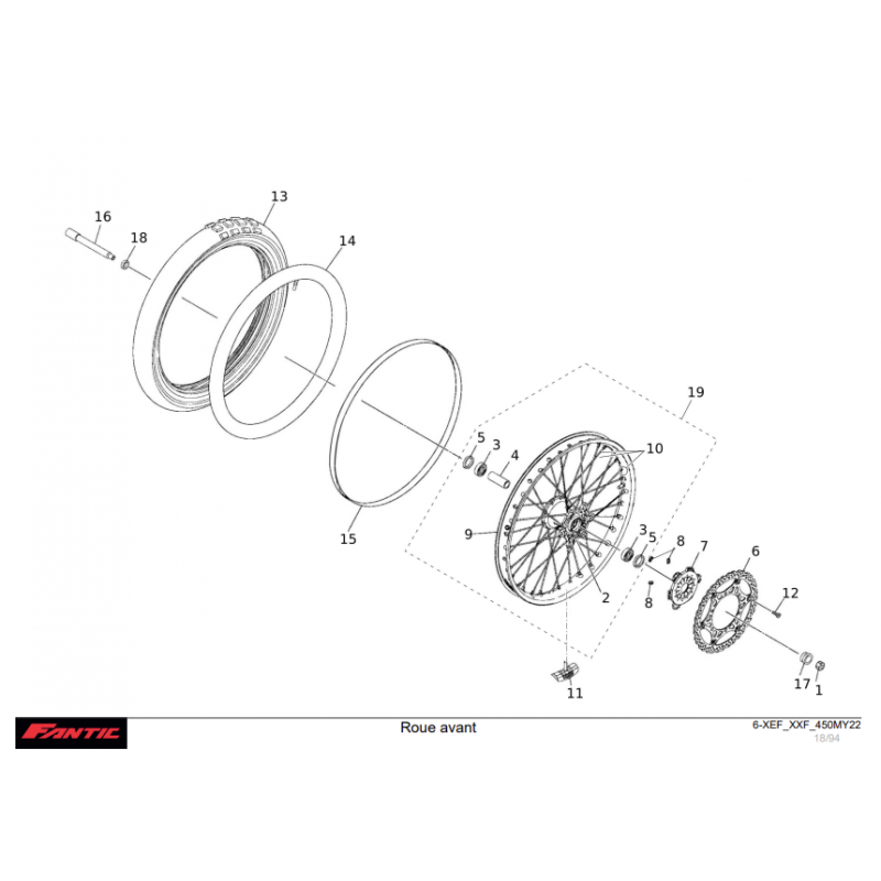 Roue Avant 450 XXF-XEF 2022