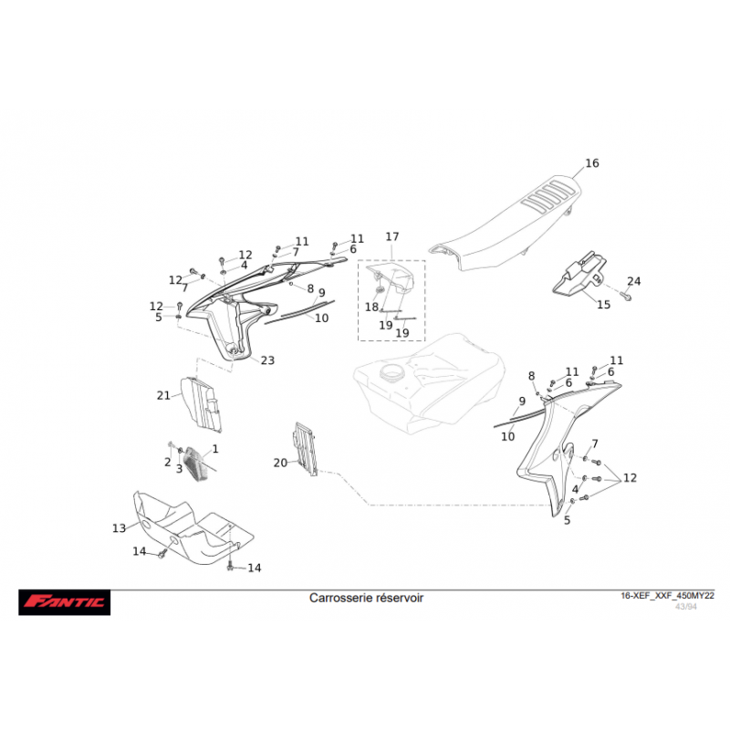 Carrosserie de réservoir 450 XXF-XEF 2022