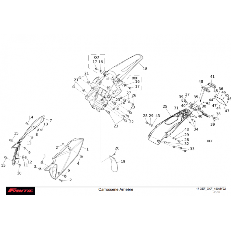 Carrosserie Arrière 450 XXF-XEF 2022