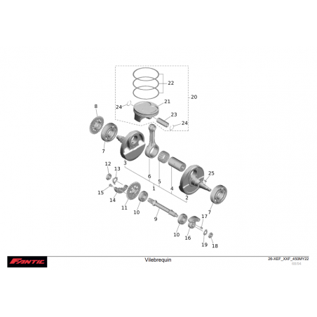 Vilebrequin - piston 450 XXF-XEF 2022