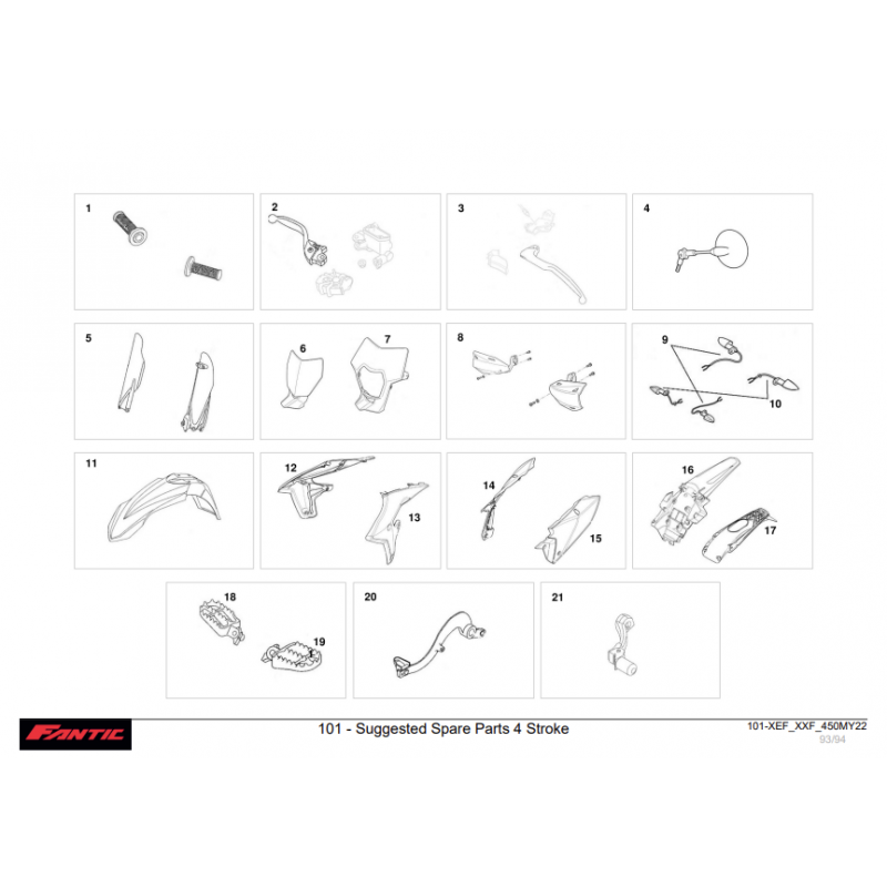 Suggestion de pièces cycle 450 XXF-XEF 2022