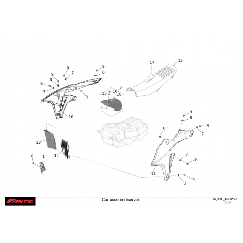 CARROSSERIE RESERVOIR 450 XXF 23-24