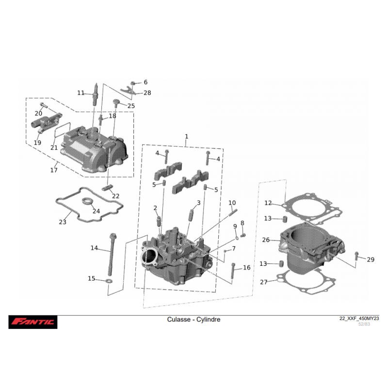 Cylindre et culasse 450 xxf 23-24