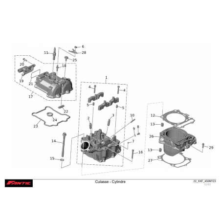 Cylindre et culasse 450 xxf 23-24