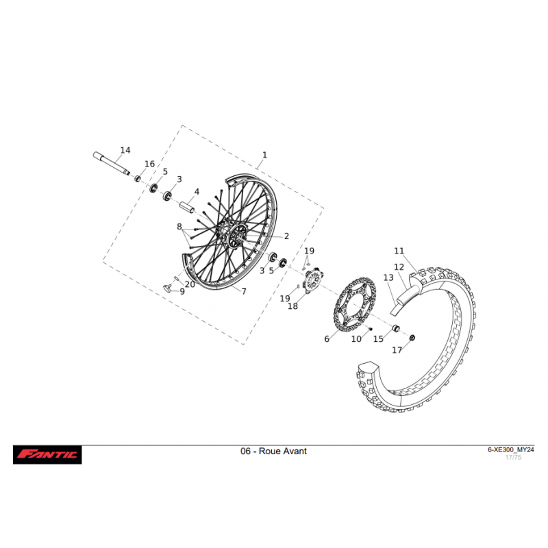 ROUE AVANT 300 XE 2024-2025