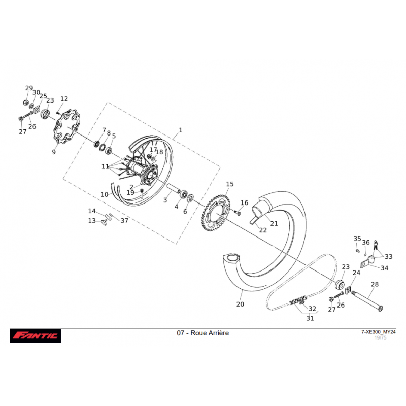 ROUE ARRIERE 300 XE 24-25