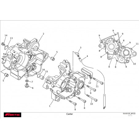 vu éclatée carter fantic 125 xx 2023