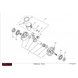 Vue éclatée vilebrequin et piston Fantic 125 XX 2023 | Drag'on Tek