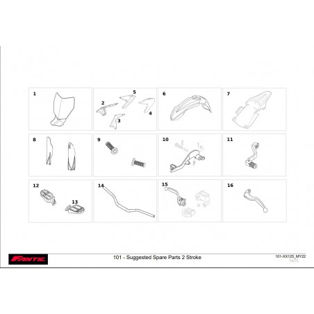 suggestion pièces de rechange partie cycle fantic 125 xx 2022