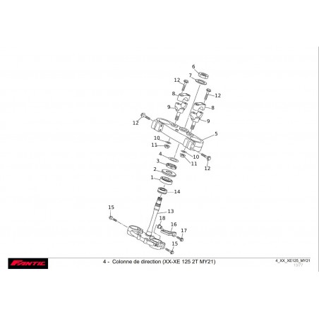 vu éclatée colonne de direction 125 xx xe 2021