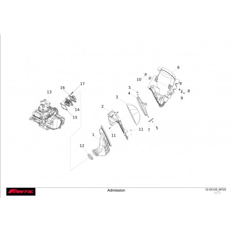 schéma Admission Fantic 125 XX 2023