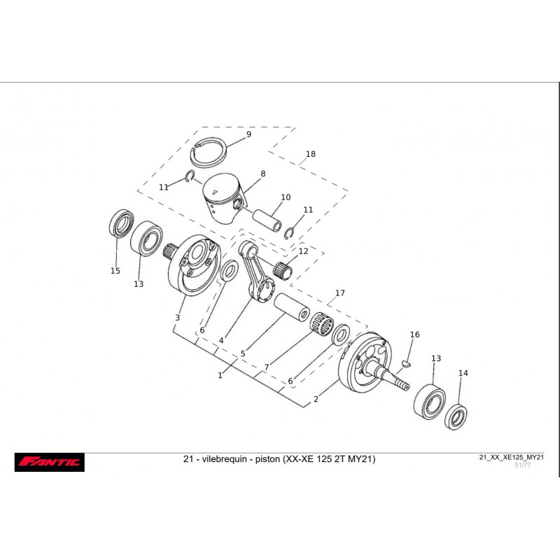 piston vilbrequin 125 xx xe 2021