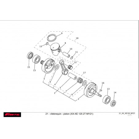 piston vilbrequin 125 xx xe 2021