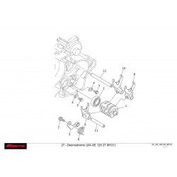 vu éclatée barillet de sélection de boite de vitesse fantic 125 xx-xe 2021