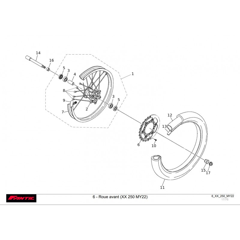 ROUE AVANT 250 XX 22-23